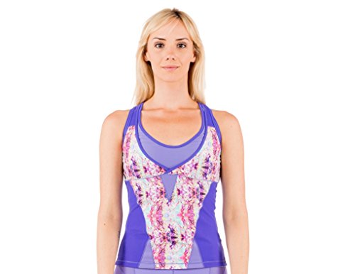 Women Built-in Bra Racerback Cycling Tank, Pu