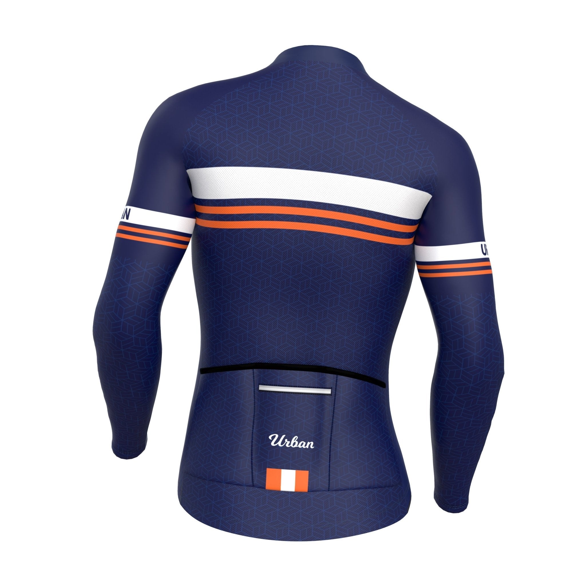 Urban Cycling Men’s Classic Blue Long Sleeve Jersey & Cargo Bib Tights Kit – Comfort, Fit, and All-Season Performance