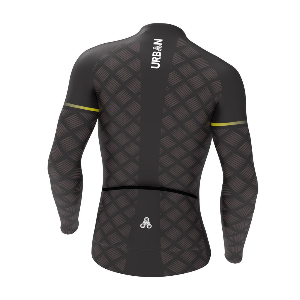 Urban Cycling Pro Carbide Thermal Long Sleeve Jersey & Cargo Bib Tights – Winter Cycling Kit for Cold-Weather Performance
