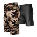 The Shredder Camo — Men's MTB Shorts with Detachable Padded Undershorts | Green & Black Camo