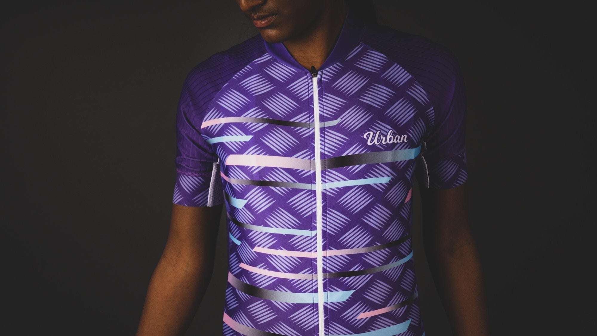 Women's Pro Series Purple Cycling Short Sleeve Jerseys / Bib Shorts