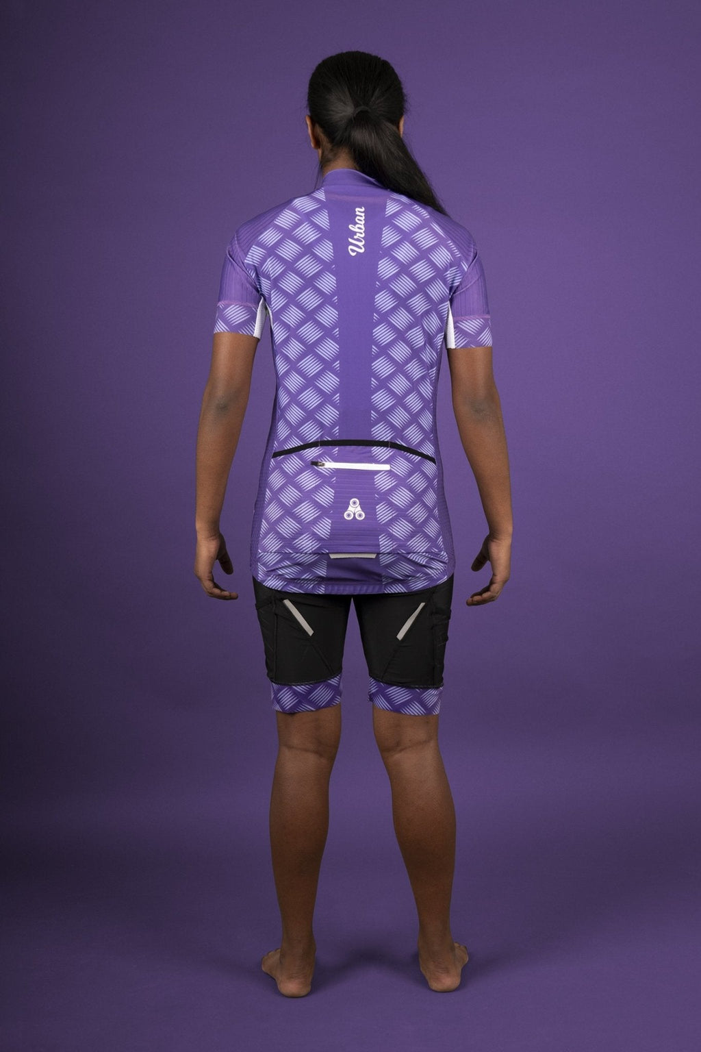 Women's Pro Series Purple Cycling Short Sleeve Jerseys / Bib Shorts