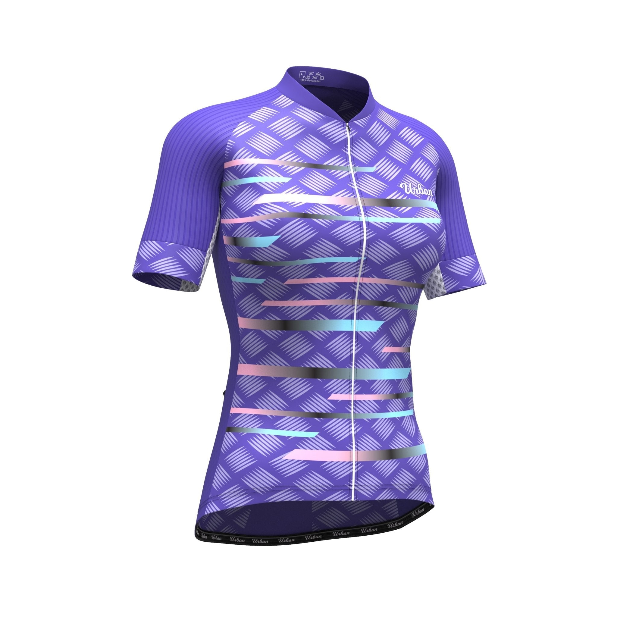 Women's Pro Series Purple Cycling Short Sleeve Jerseys / Bib Shorts