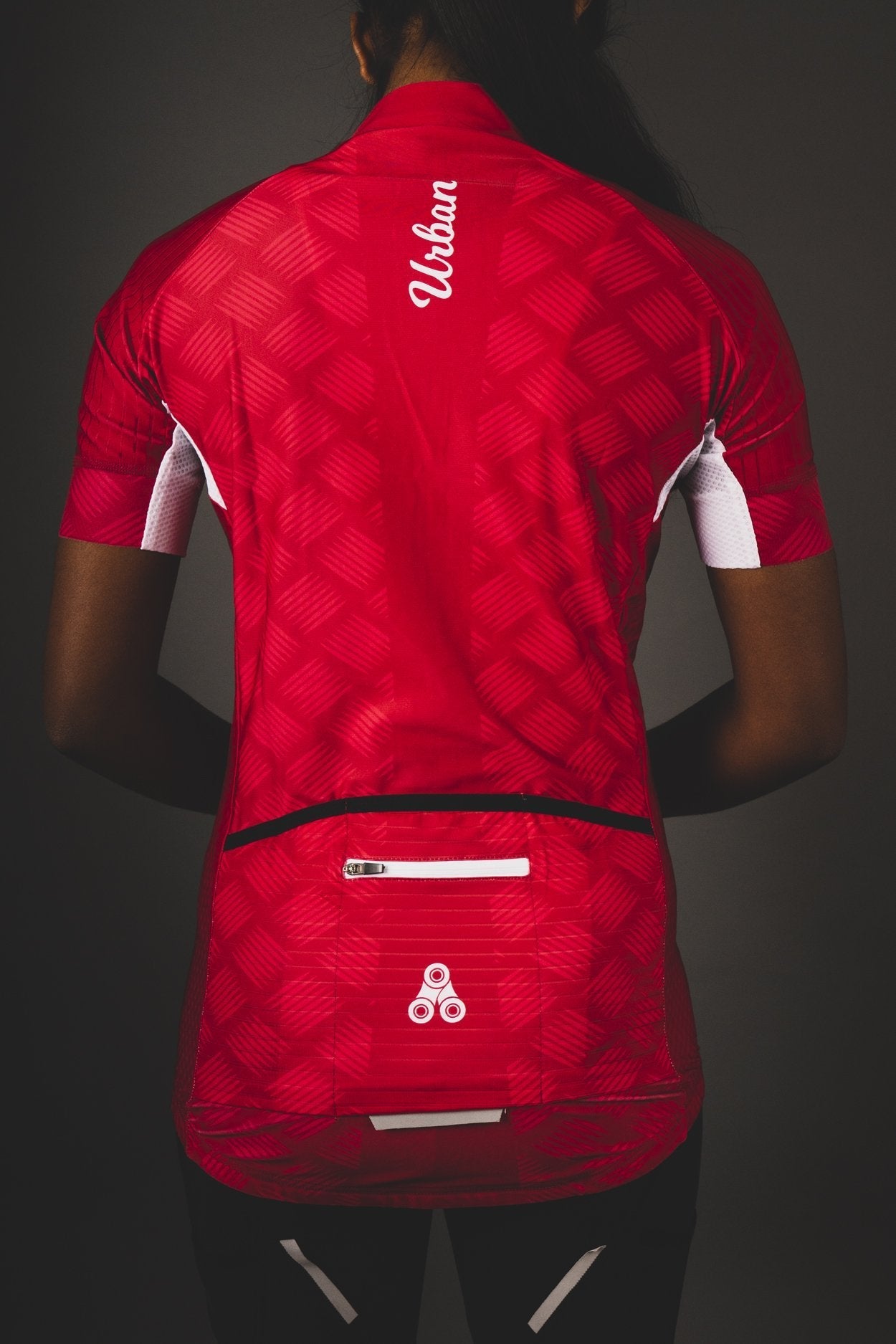 Women's Pro Series Red Cycling Short Sleeve Jerseys / Bib Shorts